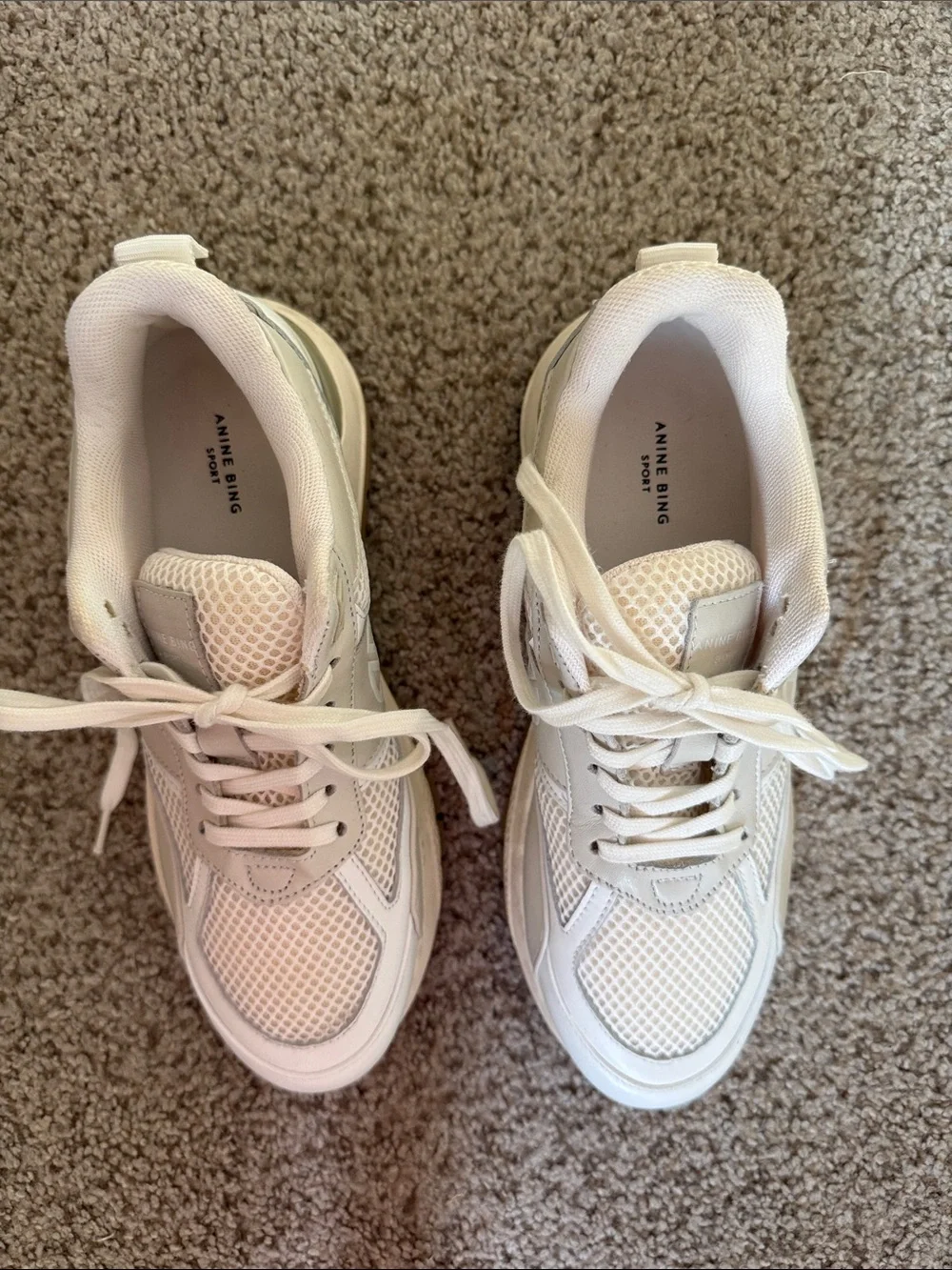 Anine Bing Cream Casual Sneakers - Picture 2 of 5